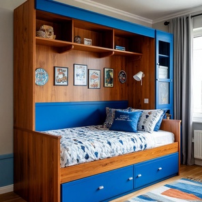 Серия мебели для спальни мальчика: "Морской простор"